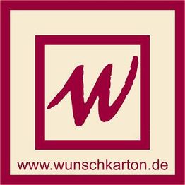 Logo mit einem stilisierten roten "W" und der Website www.wunschkarton.de unten.
