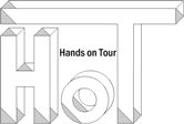 3D-Schriftzug "HOT" mit dem Text "Hands on Tour".