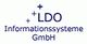 Logo der LDO Informationssysteme GmbH mit blauen Schriftzügen und kleinen Sternen.