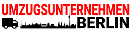 Der Text "Umzugsunternehmen" ist in dicken roten Buchstaben auf schwarzem Hintergrund geschrieben.