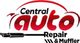 Logo for Central Auto Repair & Muffler with a stylized car and exhaust pipe design.