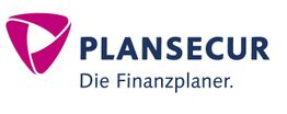 Logo von Plansecur mit dem Slogan "Die Finanzplaner" und einem pinken Symbol links.