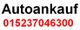 Schriftzug "Autoankauf" in Schwarz, Telefonnummer "015237046300" in Rot darunter.