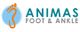 Logo of Animas Foot & Ankle with abstract orange foot on a blue circle background.