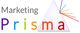 Logo mit der Aufschrift "Marketing Prisma" und einem Prisma, das Licht in Farben bricht.