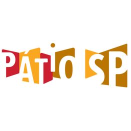 Logo do Pátio SP com letras coloridas em vermelho e laranja sobre fundo branco.