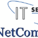 Logo von GoNetCom mit Aufschrift "IT Service Net" in blauer und schwarzer Schrift.