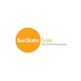 SunState Solar logo with the tagline "the smart home solution" in white and orange.