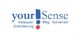 Logo mit Text: your!Sense, Vertrauen, Orientierung, Weg, Sicherheit in Blau und Rot.