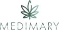 Logo mit grünem Cannabisblatt und dem Schriftzug "Medimary" darunter.