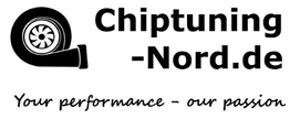 Logo mit Turbolader-Design, Text: "Chiptuning-Nord.de", Slogan: "Your performance - our passion".