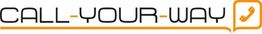 Logo mit dem Text "CALL-YOUR-WAY" und einem Telefonsymbol in einer Sprechblase.