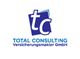 Logo von Total Consulting Versicherungsmakler GmbH in Blau und Weiß.