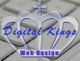 Crown logo with the text "Digital Kings Web Design" over a keyboard background.