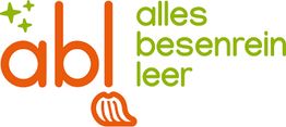 Logo mit Text "abl alles besenrein leer", in Orange und Grün, mit einem Besensymbol.