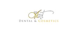 Logo mit Schriftzug "Art Dental & Cosmetics" in elegantem Design.