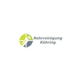 Logo von "Rohrreinigung Köhring" mit grün-grauem Kreissymbol und Werkzeug-Motiv.