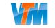 Logo van VTM met blauwe en oranje letters.