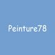 Texte "Peinture78" blanc sur fond bleu clair.