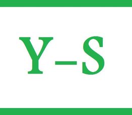 Grüner Text "Y-S" auf weißem Hintergrund mit grünem Rahmen.