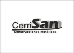 Logo de CerriSan, empresa de construcciones metálicas, en tonos grises y negro.
