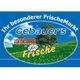 Logo mit Aufschrift "Gebauer's Frische", Landhaus und Wiesenblumen im Hintergrund.
