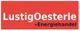 Rotes Logo mit weißem Text "LustigOesterle" und schwarzem Text "Energiehandel".