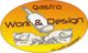 Ovales Logo mit Nudelholz und Brot, Text: "gastro Work & Design, Inh. Lydia Epperlein".