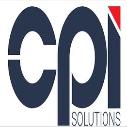 Logo of CPI Solutions with stylized letters in dark blue and a red accent on the letter "I".