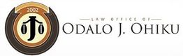 Logo for the Law Office of Odalo J. Ohiku with a justice scale emblem.