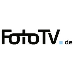 Logo von FotoTV.de in schwarzer Schrift mit einem kleinen blauen Quadrat.