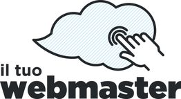 Nuvola con mano che clicca, testo "il tuo webmaster" in grassetto.
