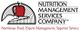 Logo with an apple on a hand, text: "Nutrition Management Services Company."