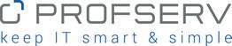 Logo von PROFSERV mit dem Slogan "keep IT smart & simple".
