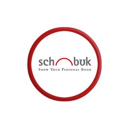 Logo von "Schobuk" mit rotem Kreis und Slogan "Show Your Personal Book".