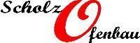 Logo mit Schriftzug "Scholz Ofenbau" in Schwarz, ein rotes, geschwungenes "O" in der Mitte.