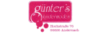 Günter's Logo mit Adresse: Hochstraße 70, 56626 Andernach, in pink und weiß.