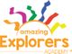 Logo of Amazing Explorers Academy with colorful, wavy lines resembling a sun.
