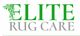 "Elite Rug Care logo with decorative green 'E' and gray text."