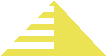Gelbes geometrisches Muster vor schwarzem Hintergrund, das an eine stilisierte Treppe erinnert.