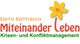 Logo mit gelber Blume, Text: "Edith Kottirsch Miteinander Leben, Krisen- und Konfliktmanagement".