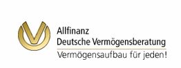 Logo der Allfinanz Deutsche Vermögensberatung mit dem Slogan „Vermögensaufbau für jeden!“.