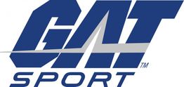 GAT Sport logo in blue with a silver line crossing through the letters.