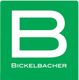Grünes Logo mit großem weißen Buchstaben „B“ und darunter der Text „Bickelbacher“.