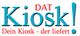 Logo von "Dat Kiosk" in blauer Schrift mit dem Slogan "Dein Kiosk - der liefert" in Rot darunter.