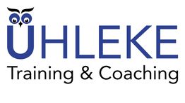 Logo mit Eule: "ÜHLEKE Training & Coaching" in Blau und Schwarz.