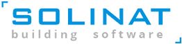 Logo de Solinat con texto: "building software" en letras azules.