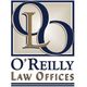 Logo with letters "LO" and text "O'Reilly Law Offices" in blue and gold.