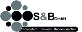 S&B GmbH Logo mit grauen Kreisen und Text "Kompetent... Innovativ... Kundenorientiert".