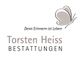 Logo mit Schmetterling, Text: "Denn Erinnern ist Leben - Torsten Heiss Bestattungen".